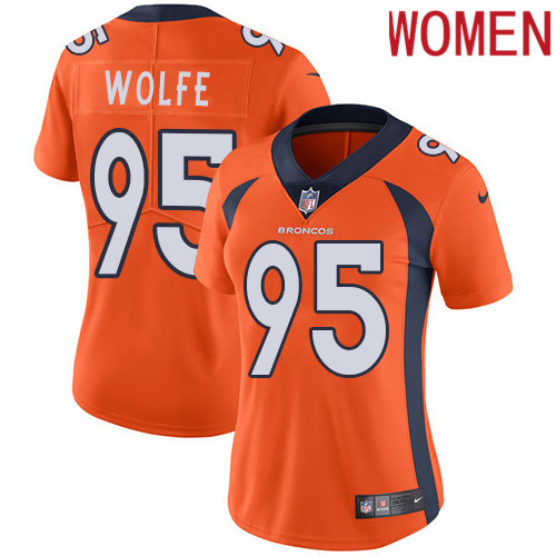 2019 Women Denver Broncos 95 Wolfe orange Nike Vapor Untouchable Limited NFL Jersey